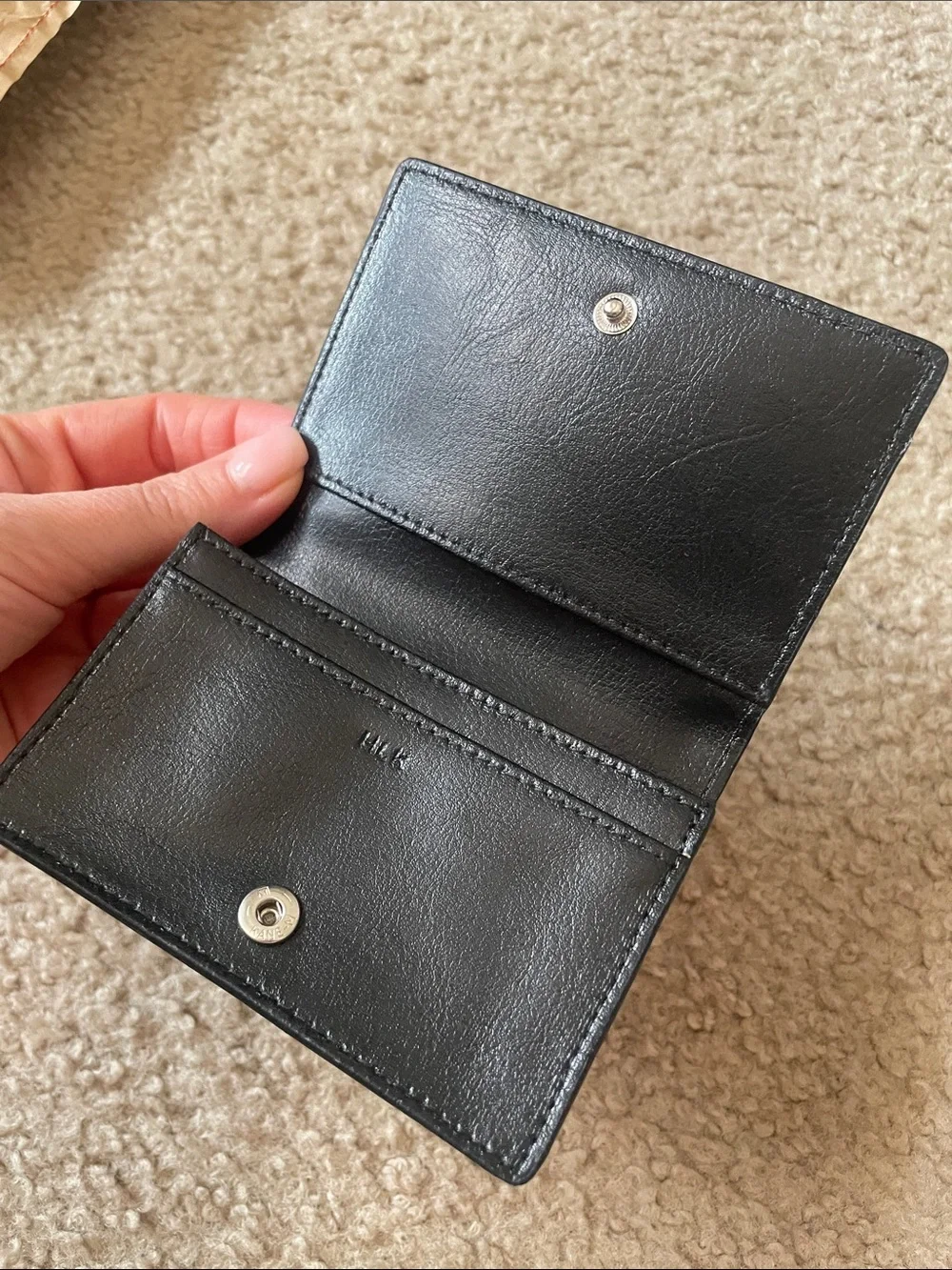 Black Cactus Leather Card Holder Wallet